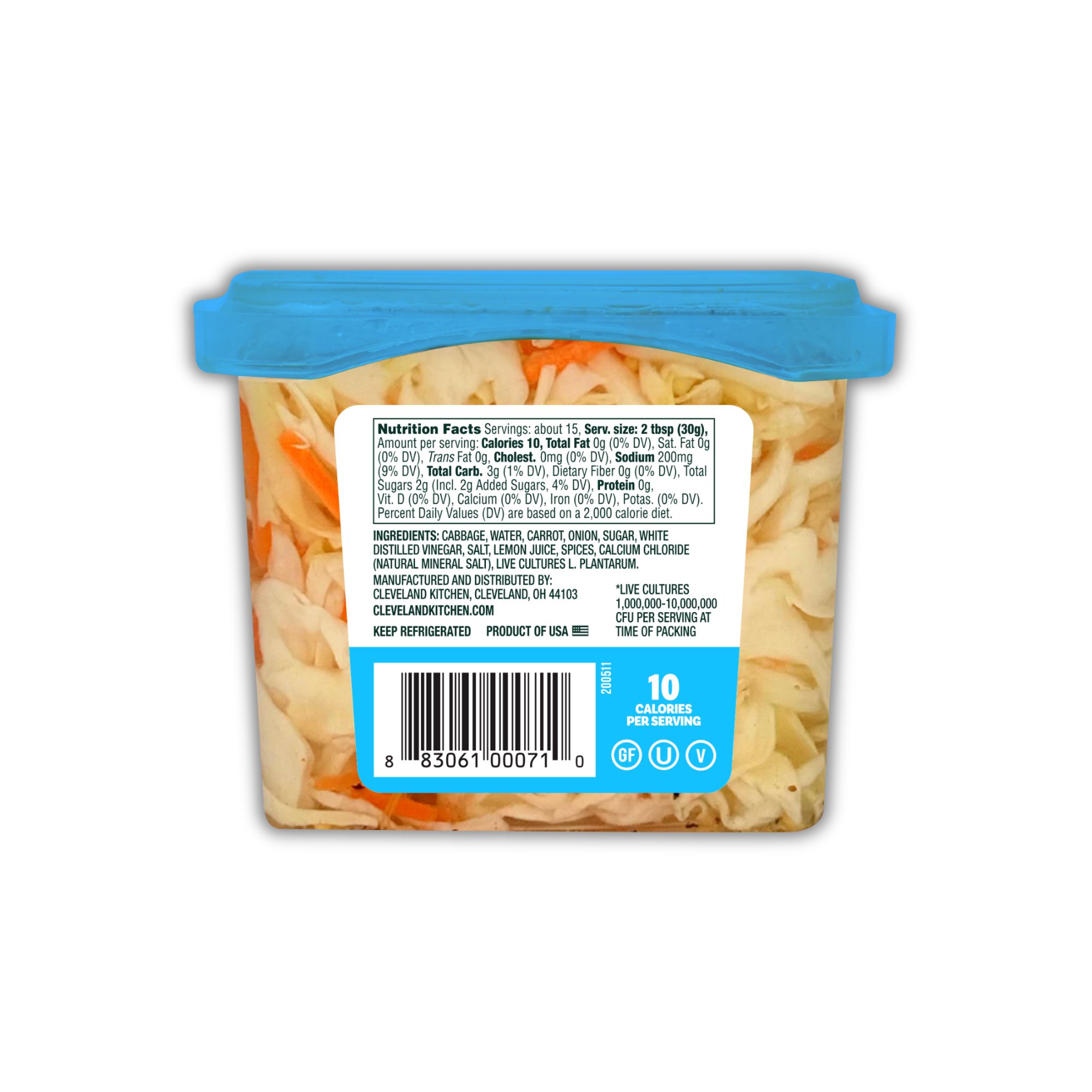 Cleveland Kitchen Mayo-Free Classic Coleslaw back of pack