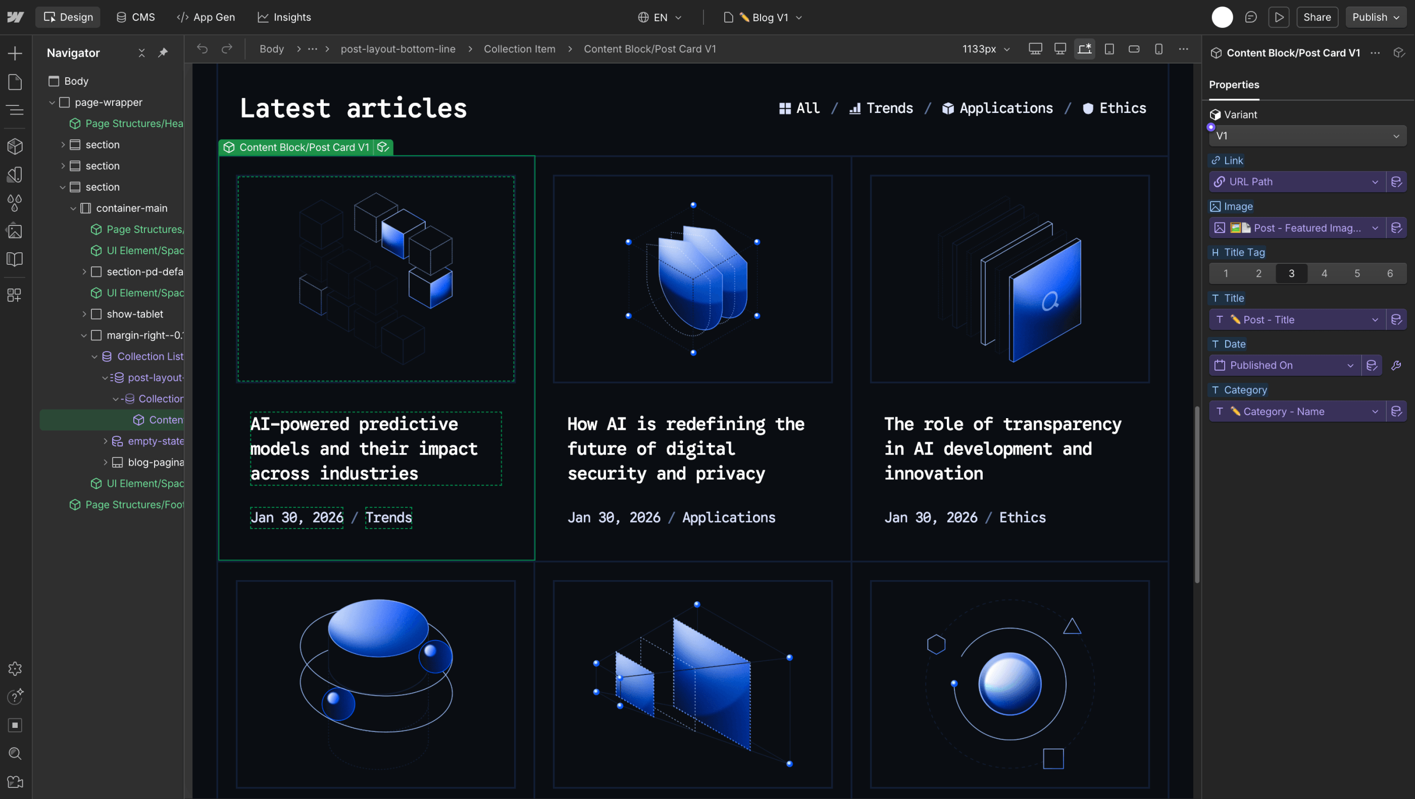 CMS Content - ML-Studio Webflow Template | Brix Templates