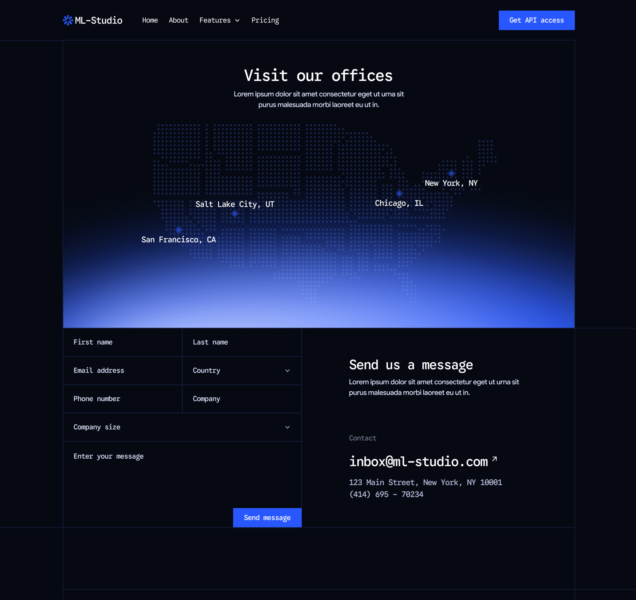 ML-Studio - Contact V2 Main Page - AI Research Lab Webflow Template | Brix Templates