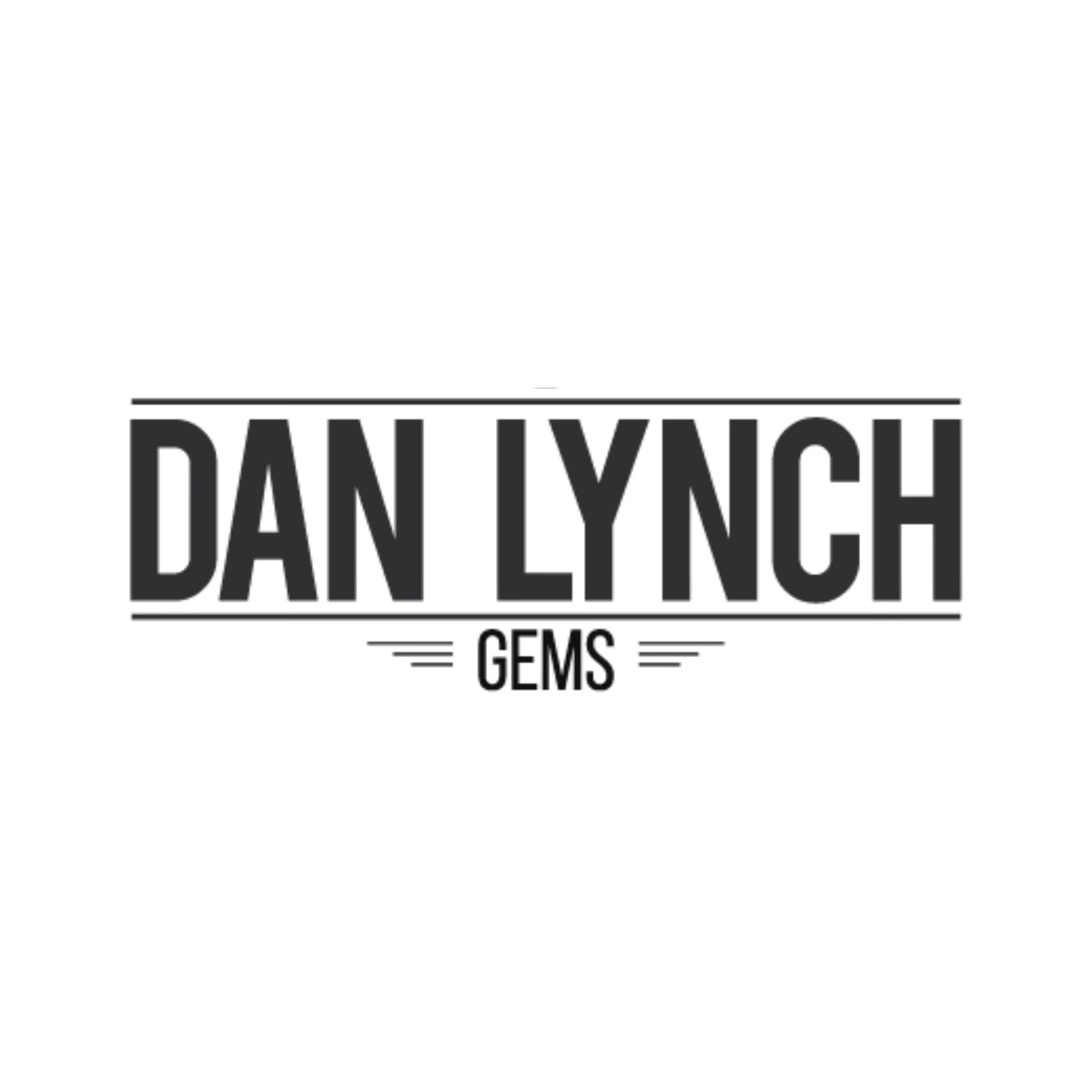 Dan Lynch Gems brand name in bold uppercase letters with horizontal lines above and below.