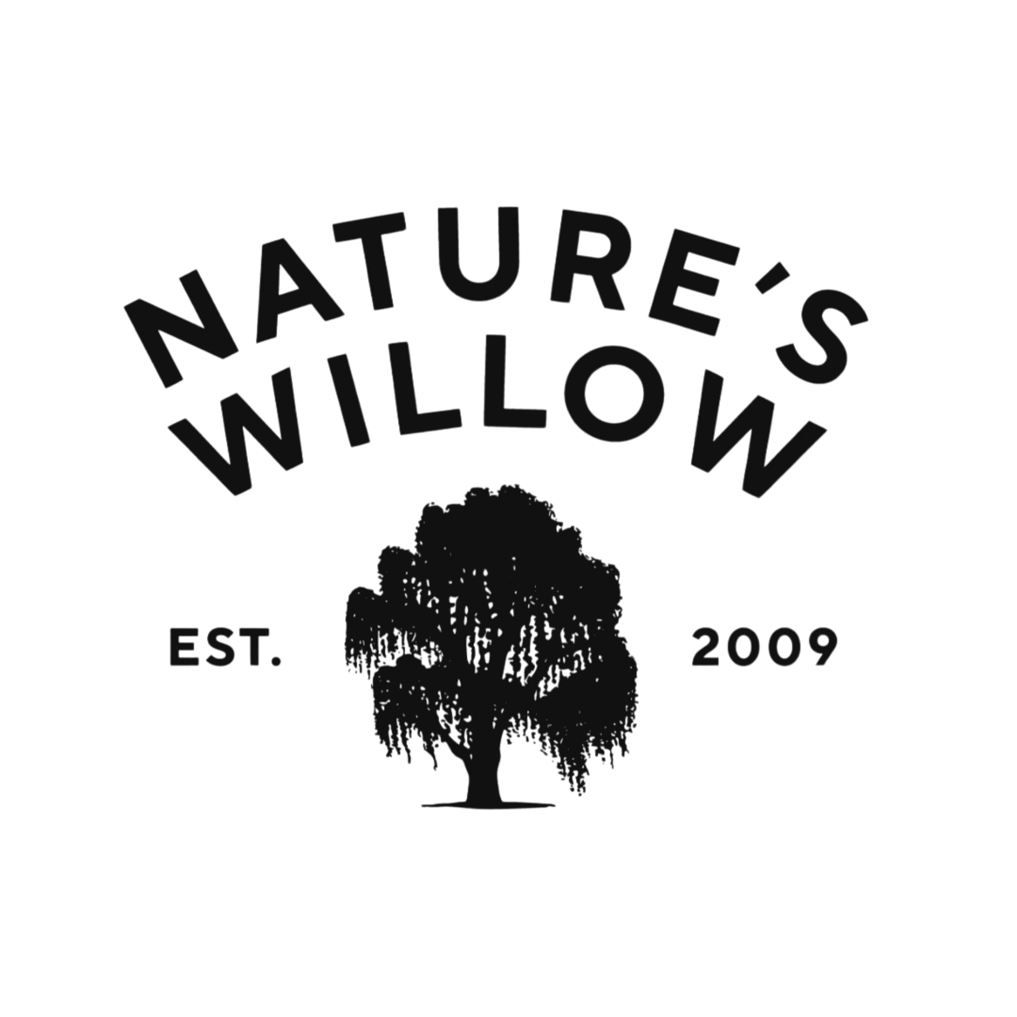 Logo featuring a willow tree silhouette with the text 'Nature's Willow' above and 'Est. 2009' on either side of the tree.