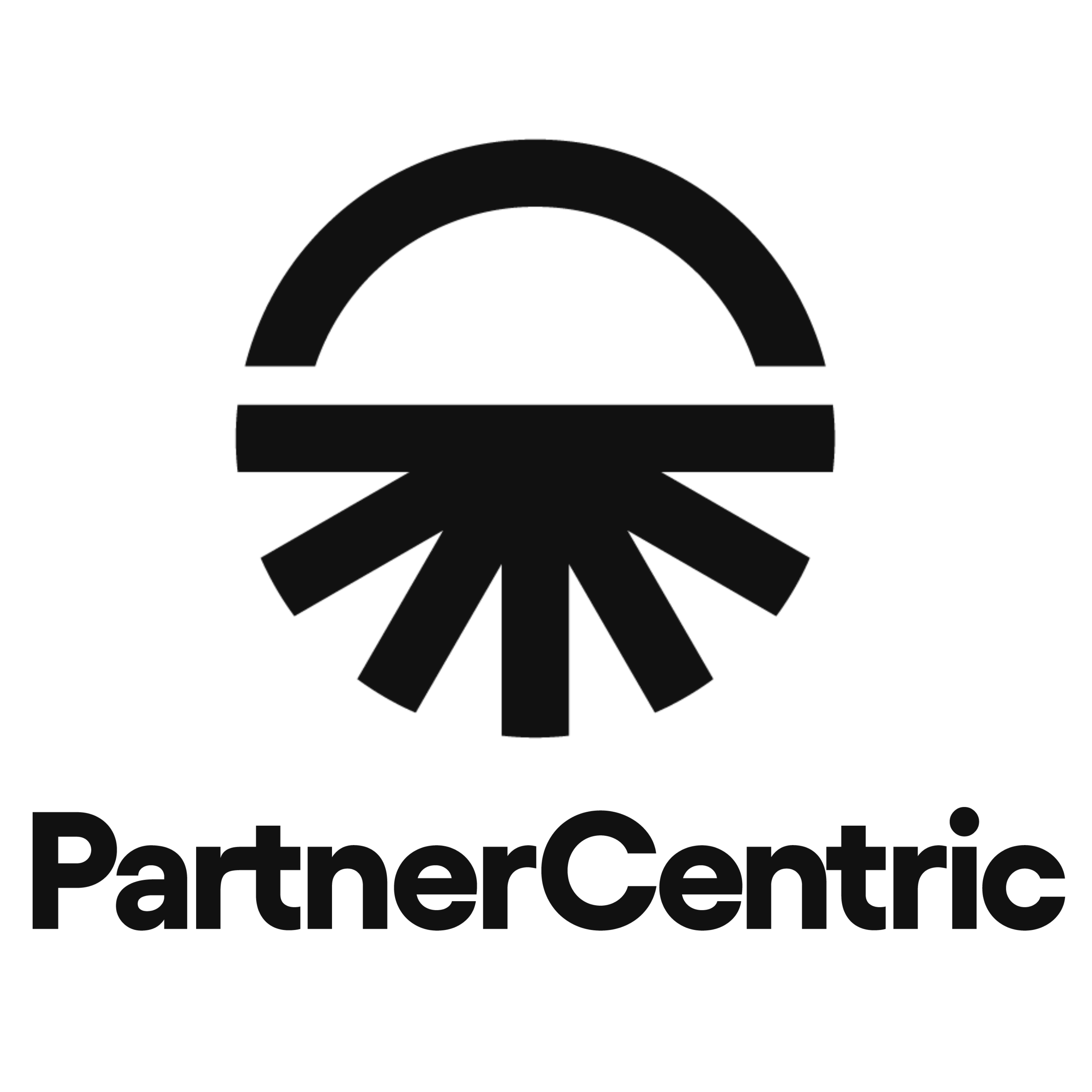 PartnerCentric company logo with stylized sunburst symbol above the name.