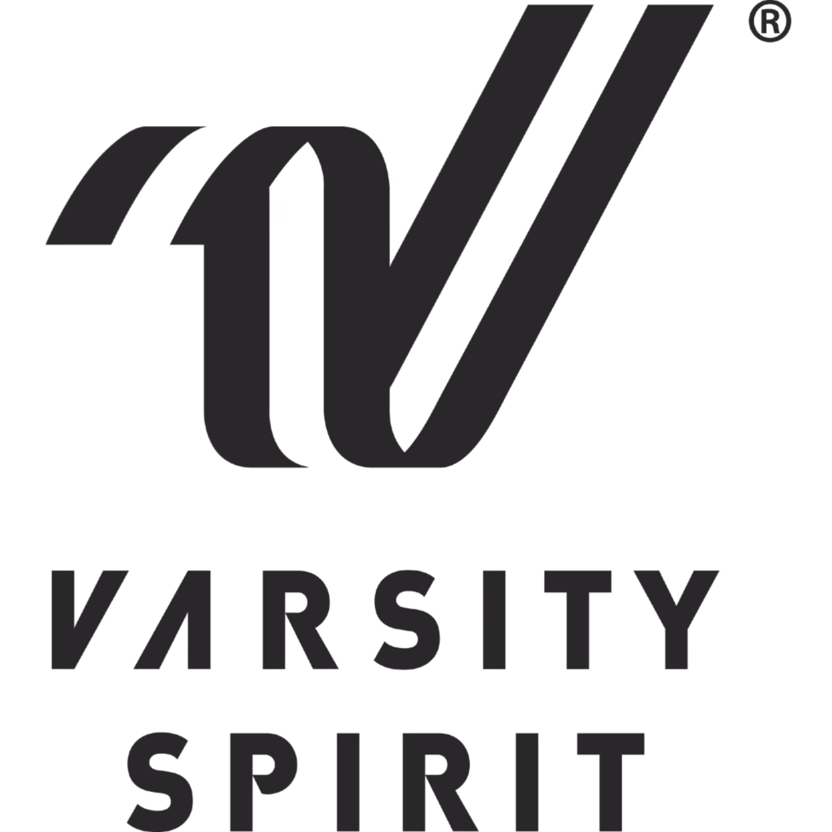 Varsity Spirit brand logo with stylized 'V' and 'S' letters and registered trademark symbol.