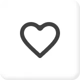 Simple black heart outline icon on a white background.