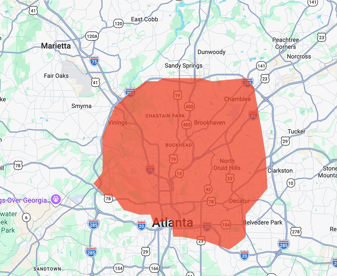 Monroe service area map