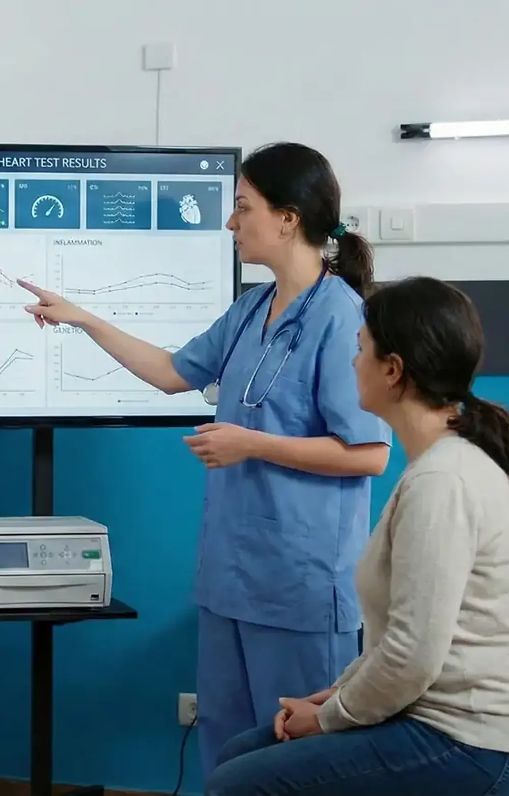 Reviewing cardiometabolic test results on a screen