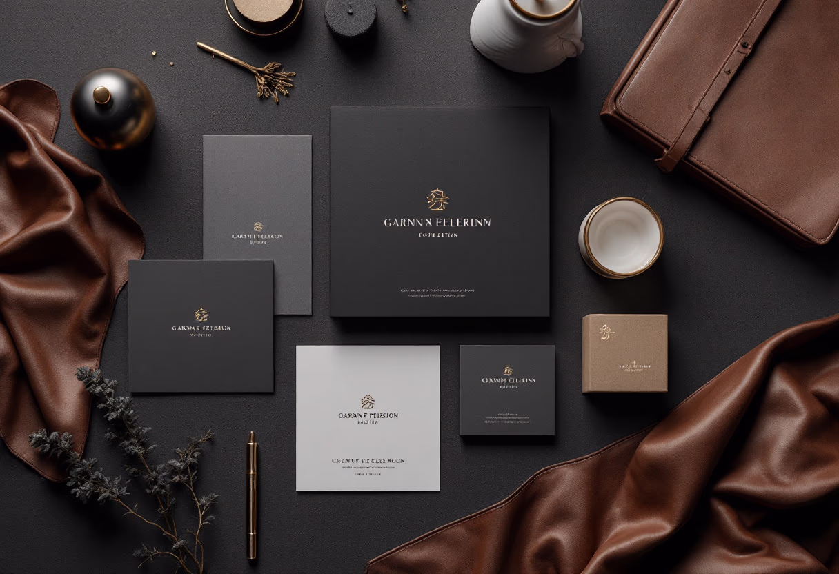 image of branding materials for a graphic design studio
