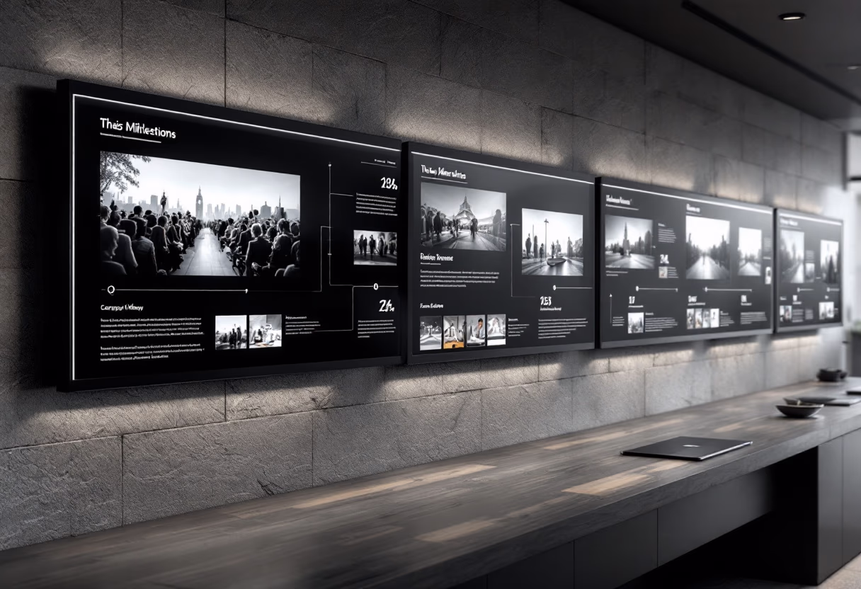 image of company milestones in a timeline format (for a edtech)