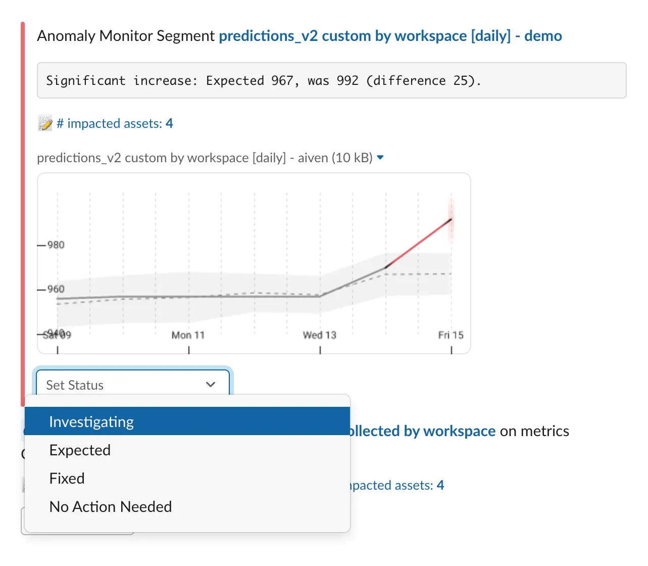 Manage incident and issue statuses from Slack