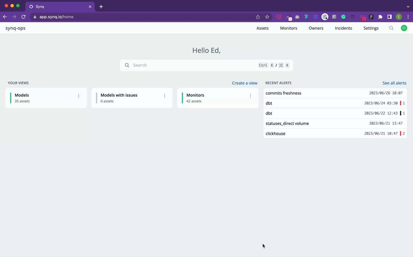 Monitor in the global nav