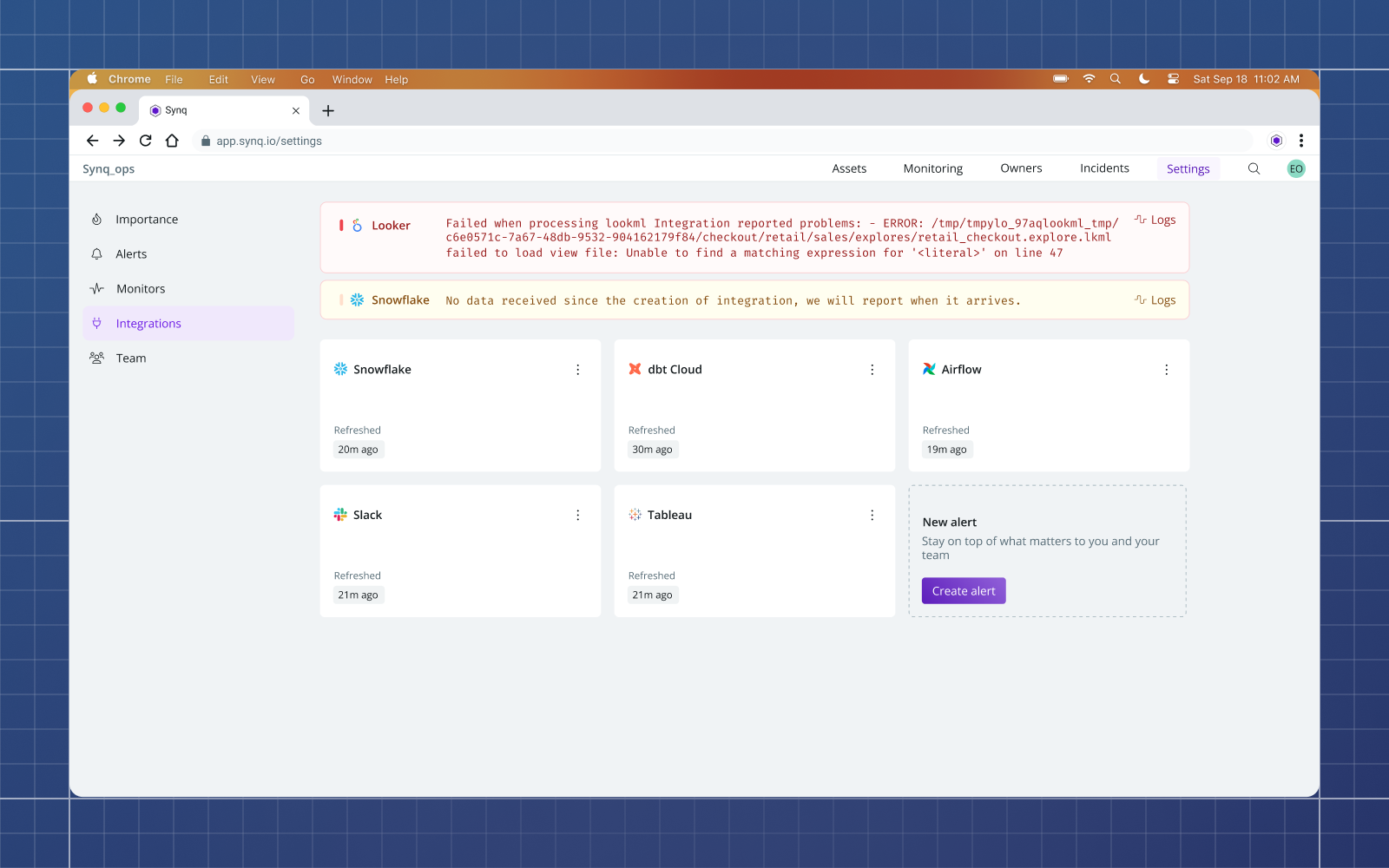 Better integration errors