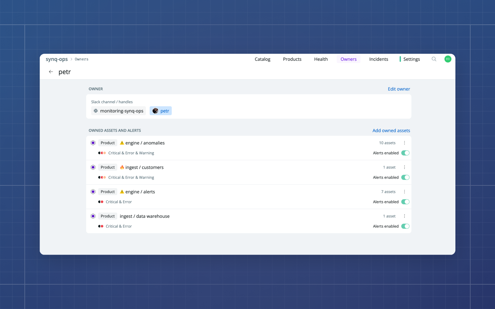 Ownership-based alerting
