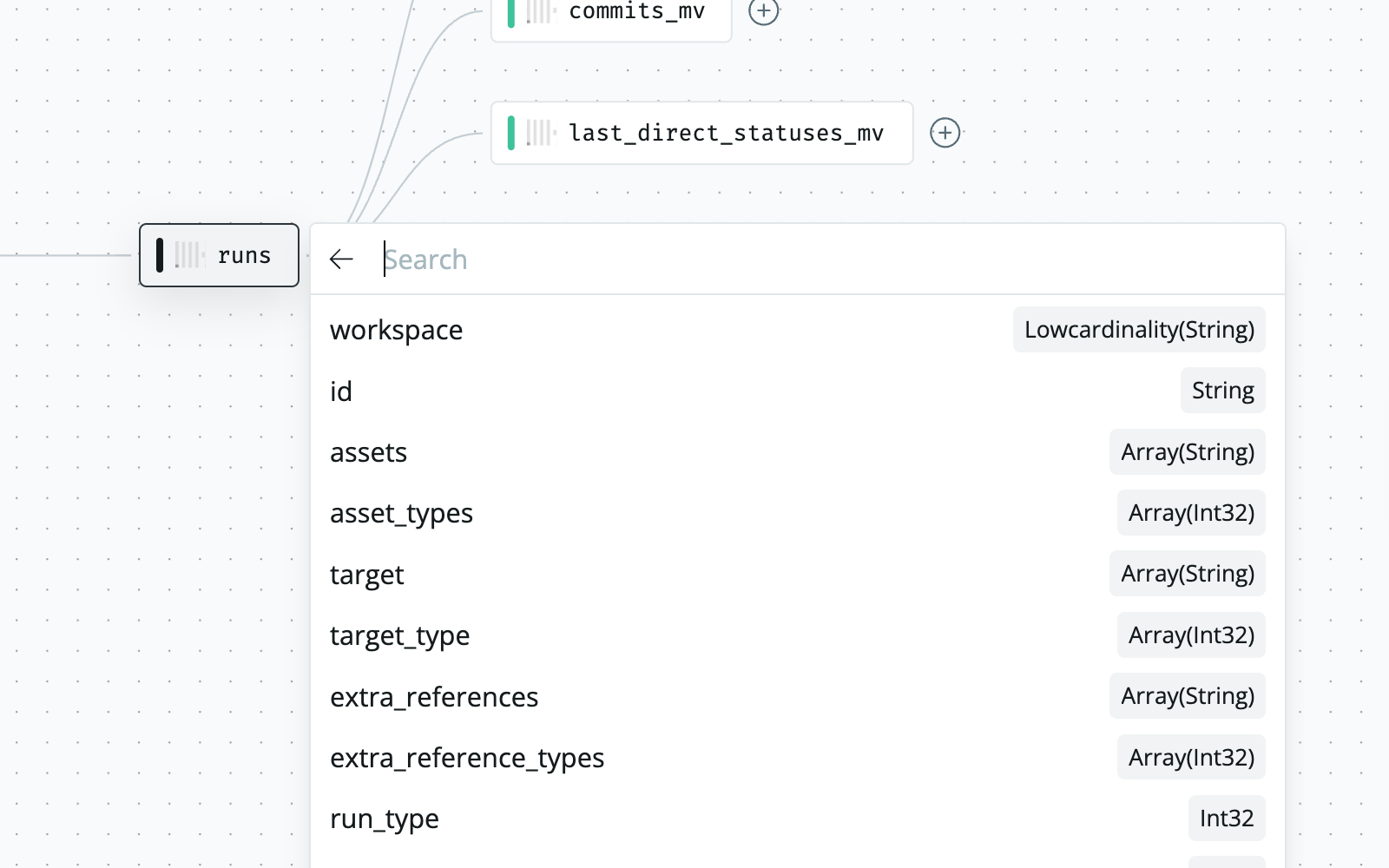 Column selector width
