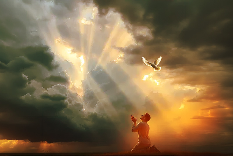 Jesus Christ's tomb that her crawled of of with a cross at the opening of the cave