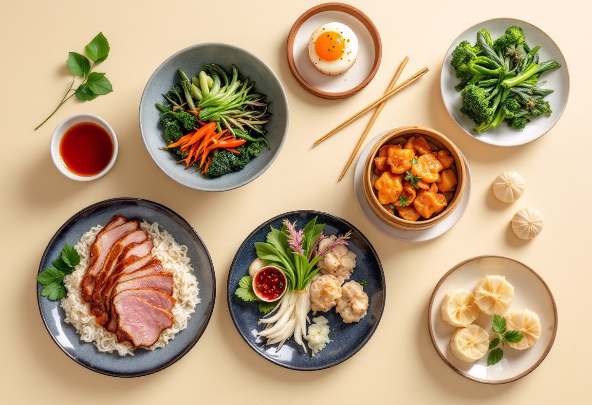 image of a main course assortment for a chinese restaurant