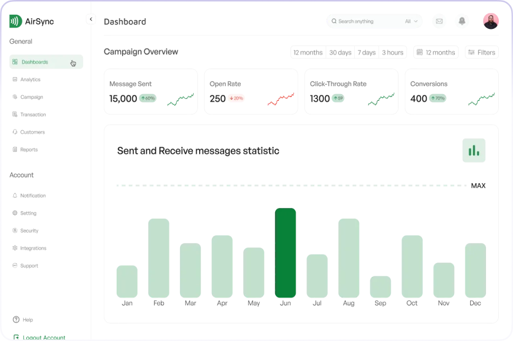 AirSync - Webflow Template Image
