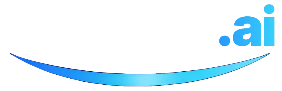 SmileViz.ai logo with 'SmileViz' in white and '.ai' in gradient blue above a curved blue smile line.