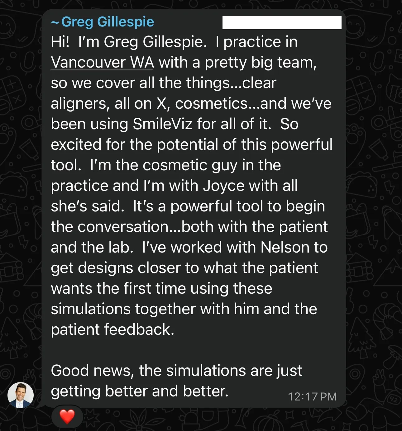 Patient smile transformation generated by SmileViz software
