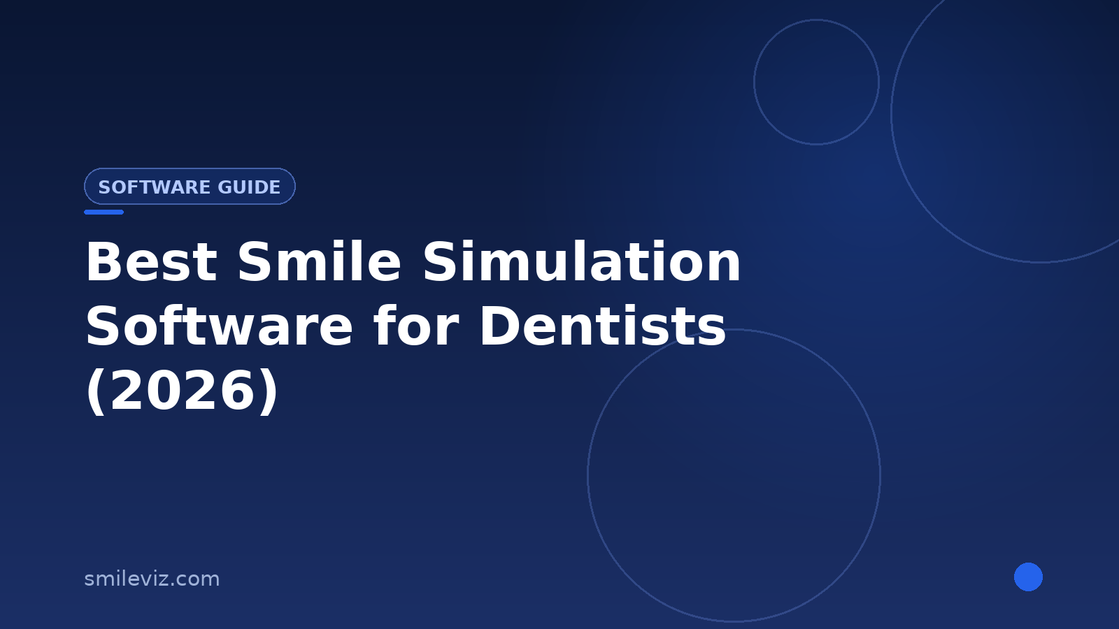 SmileViz blog cover: best smile simulation software for dentists, 2026 guide