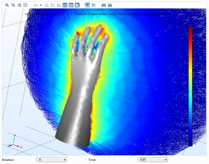 Screen capture of custom software for glove production