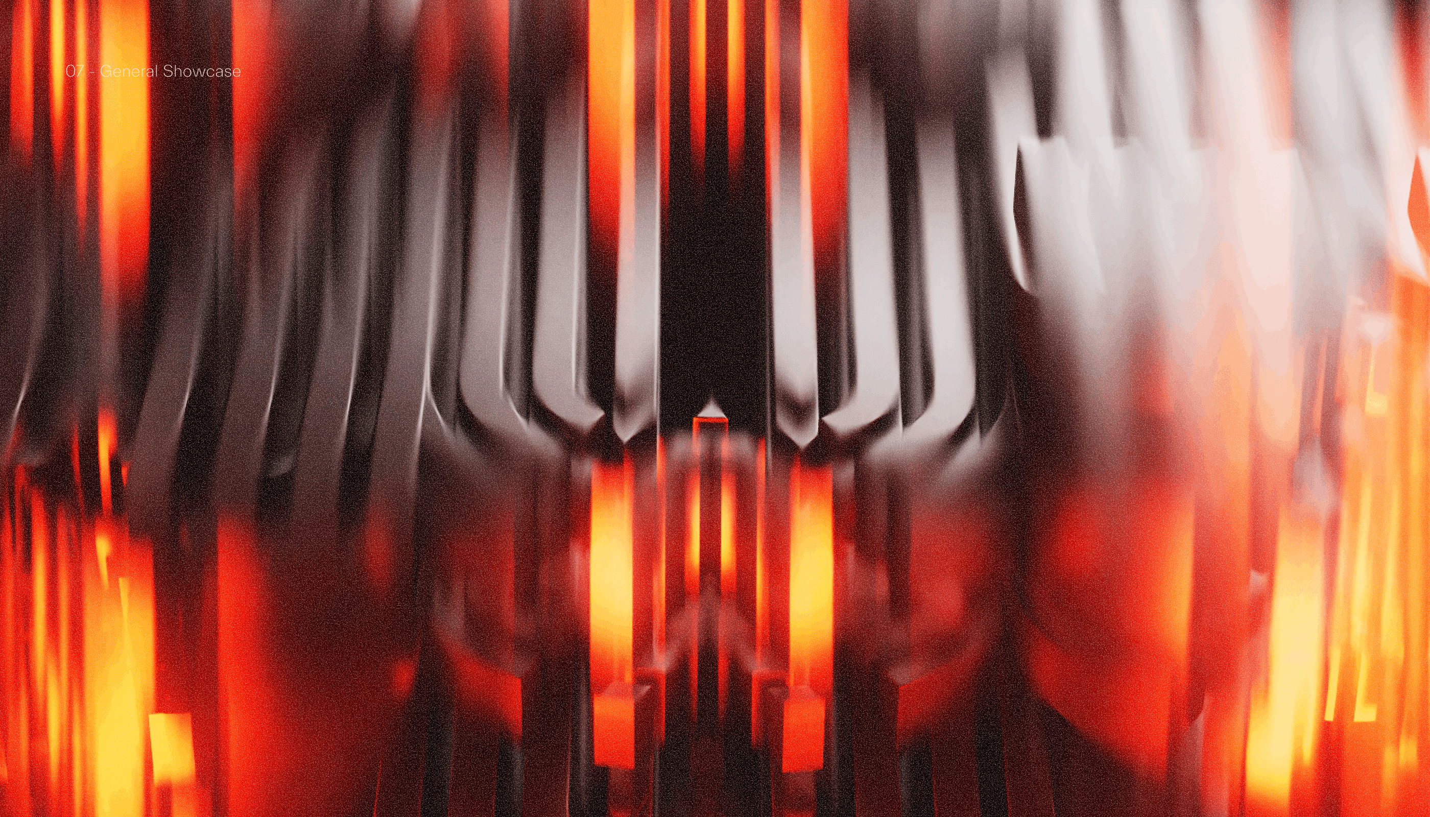 Colorful geometric shapes including circles, hexagons, and squares arranged in spiraling patterns on a light background.