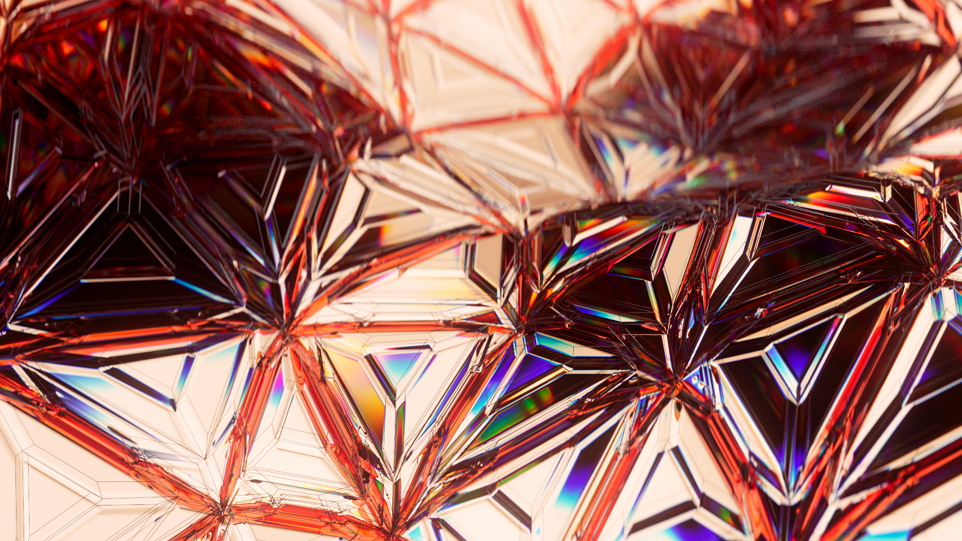 Cluster of 3D cubes in pink, purple, and orange floating together on a white background.