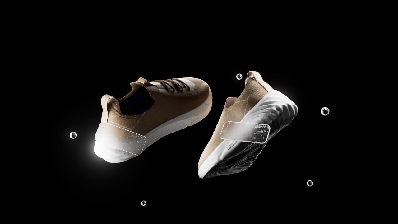 3D red geometric abstract shape with pixelated distortion on a light background.