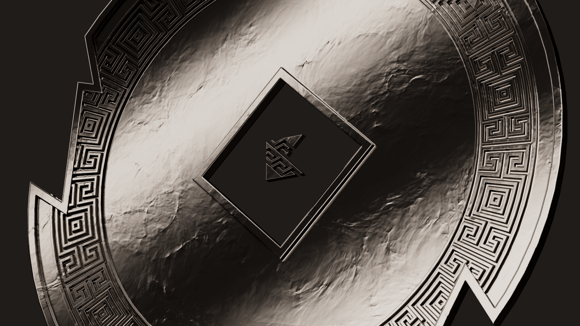 Colorful circular tokens arranged in spiral patterns around the word 'Chromia' on a black rounded rectangle background.