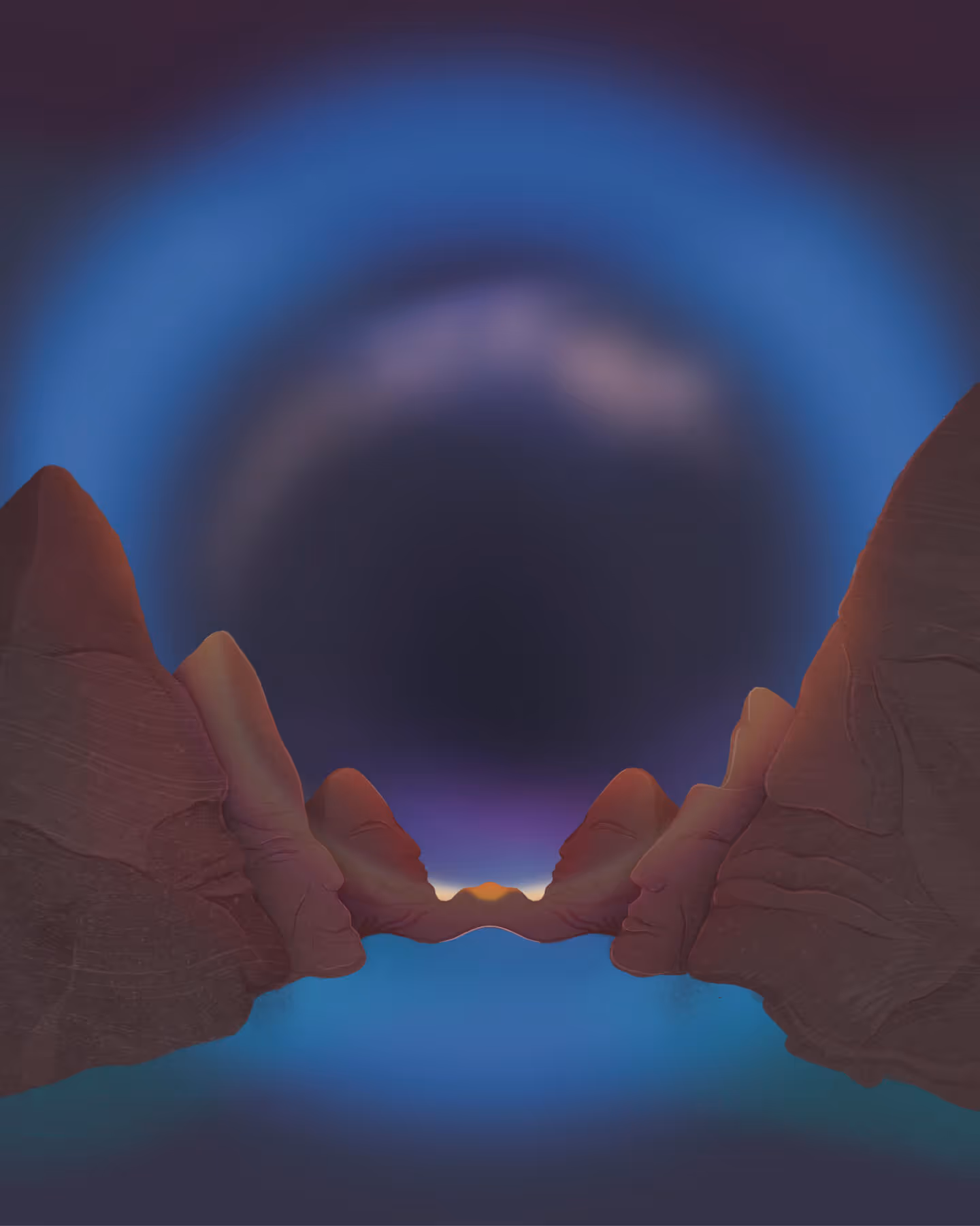 program & artists background deep blue sky with montains