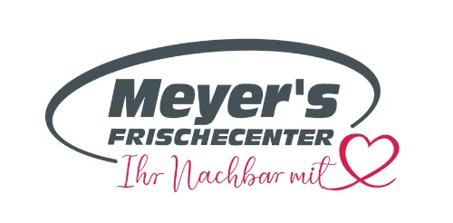 Logo von Meyer’s Frischecenter mit dem Slogan Ihr Nachbar mit Herz.