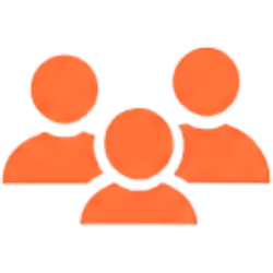 Three orange user icons representing a group of people.