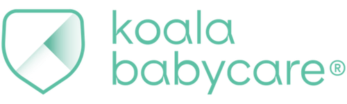 Koala Babycare brand logo with a stylized shield icon and lowercase text.