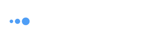 Blaues Symbol mit drei Punkten neben weißem Text 'internet up' auf schwarzem Hintergrund.