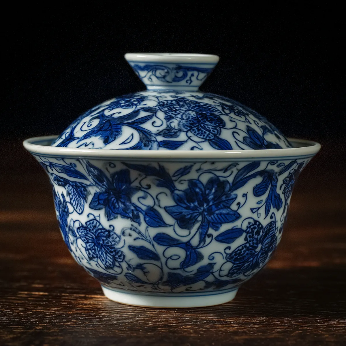 Blue Fir gaiwan, fired porcelain
