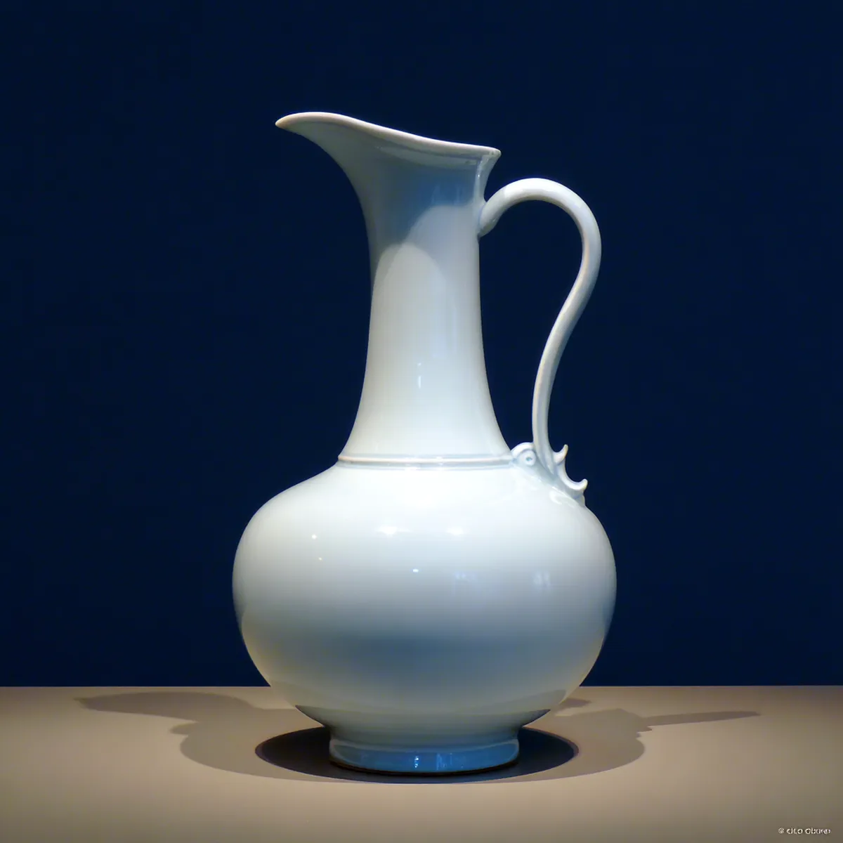 Yongle sweet-white tianbai porcelain ewer from Jingdezhen