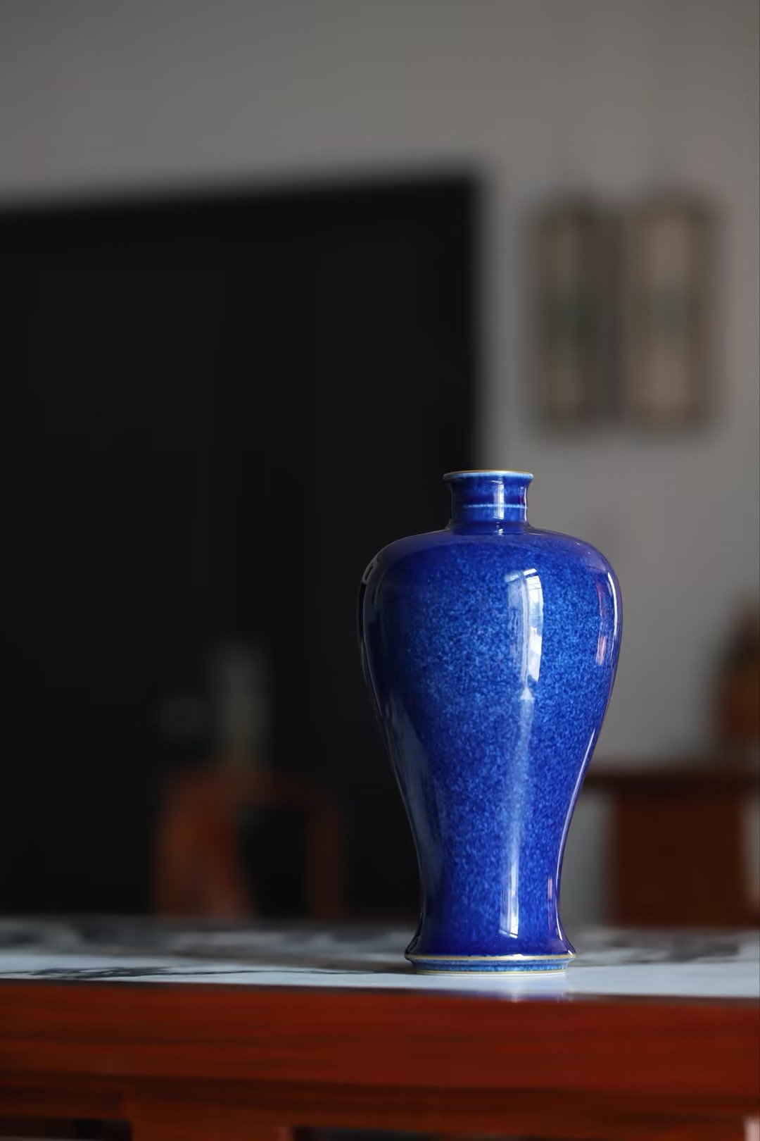 Powder-blue Glaze Meiping Vase