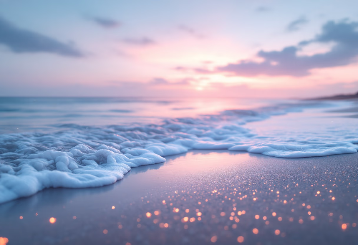 scenic beachscape at twilight [background image]