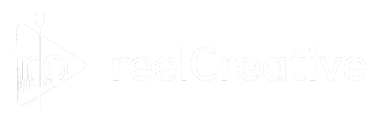 White reelCreative logo with stylized 'rc' inside a play button.