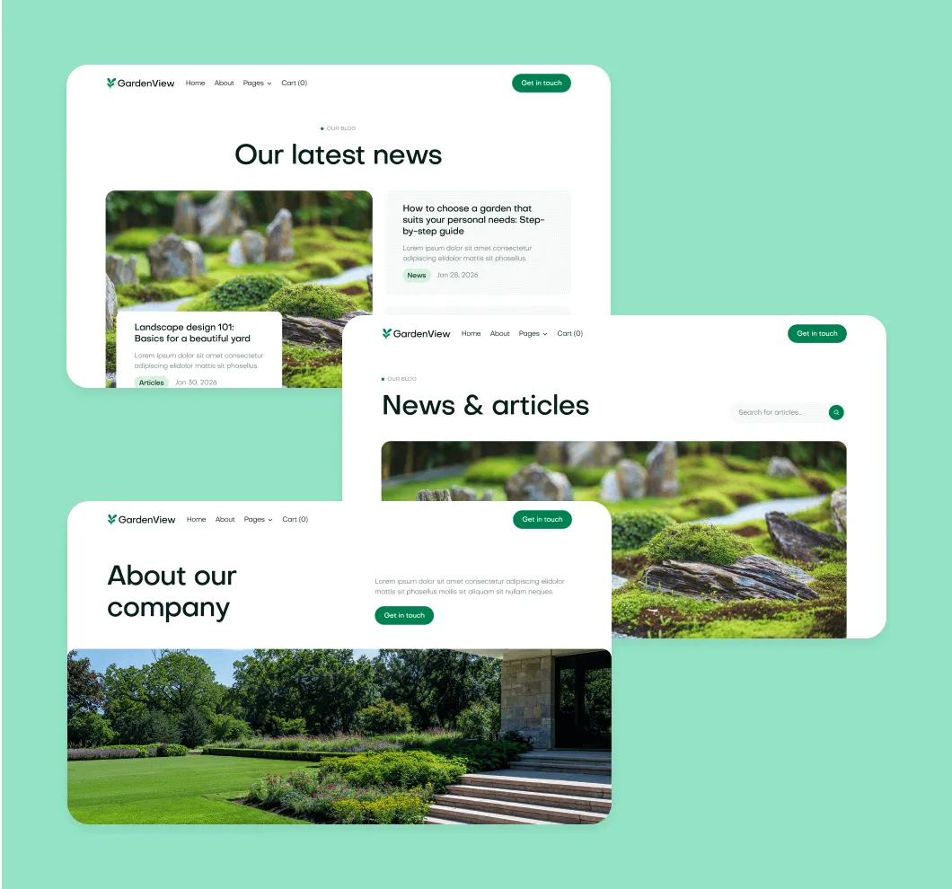 GardenView - Sections Included - Landscaper Webflow Template | BRIX Templates