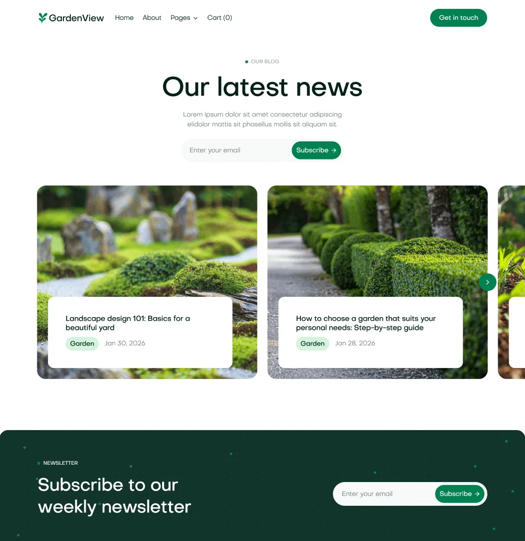 GardenView - Blog V3 Page - Landscaper Webflow Template | BRIX Templates