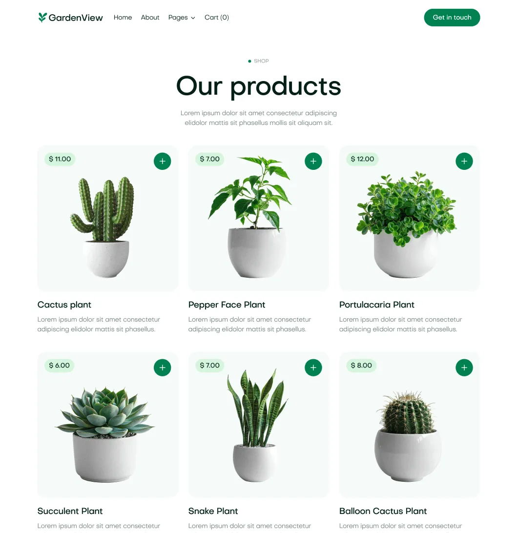 GardenView - Shop Page - Landscaper Webflow Template | BRIX Templates