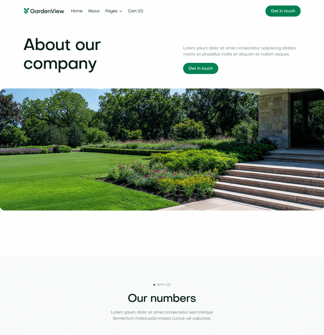 GardenView - About Page - Landscaper Webflow Template | BRIX Templates