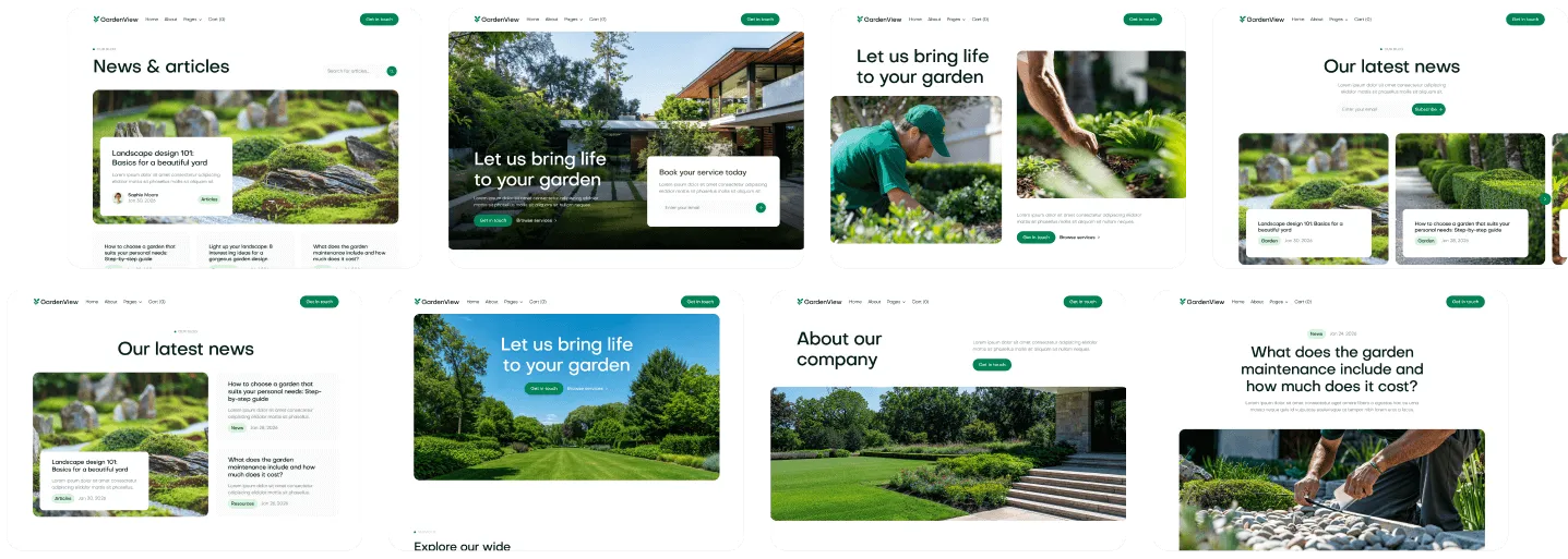 GardenView - Template Banner - Landscaper Webflow Template | BRIX Templates