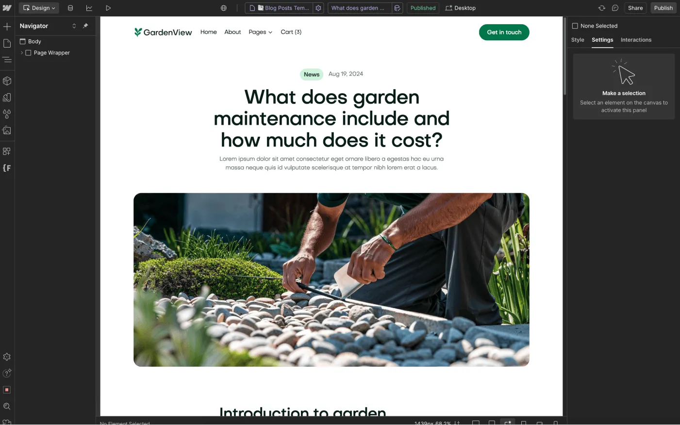 CMS Page - GardenView Webflow Template | BRIX Templates