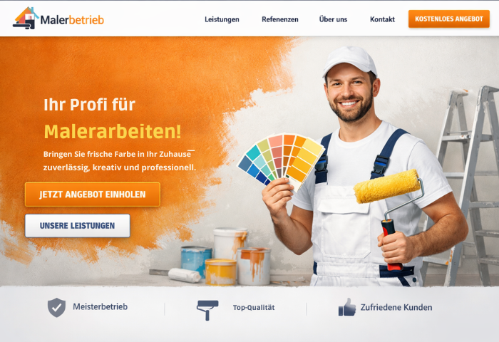 Webdesign Beispiel Handwerk – moderne Website für Handwerksbetriebe von Davis Birkenfelder