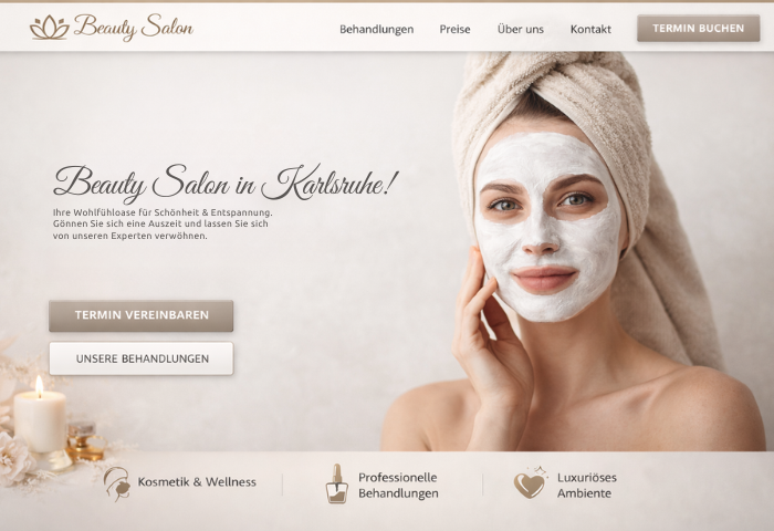 Webdesign Beispiel Kosmetikstudio – moderne Website für Beauty- und Kosmetikstudios