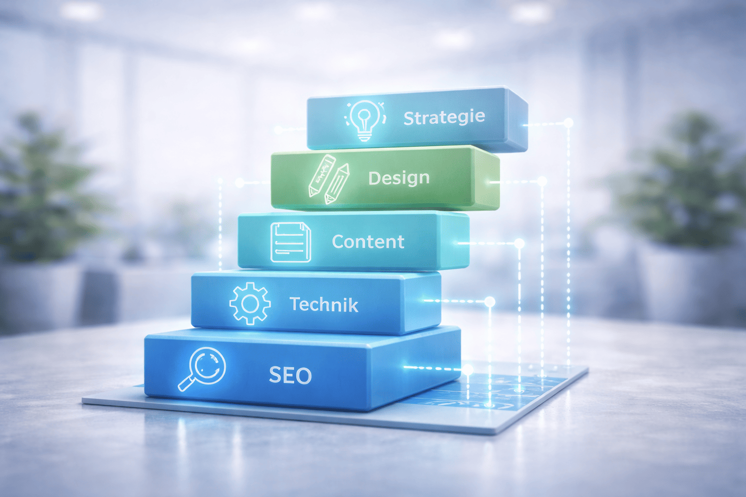 Business Website mit mehreren Leistungen übersichtlich strukturiert für Dienstleister