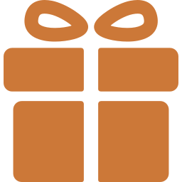 Icône de cadeau orangée