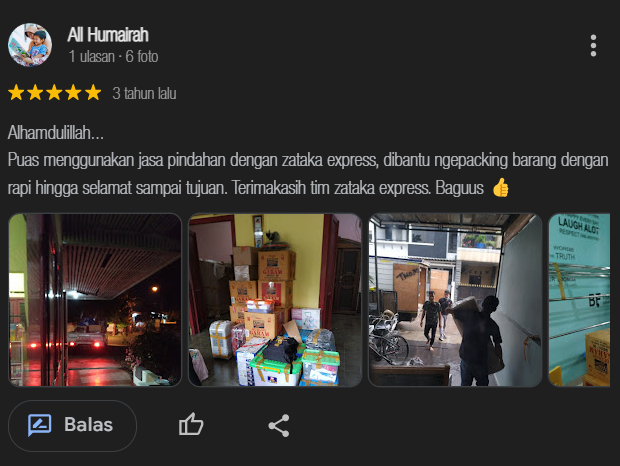 Testimoni Pengiriman dengan Zataka Express