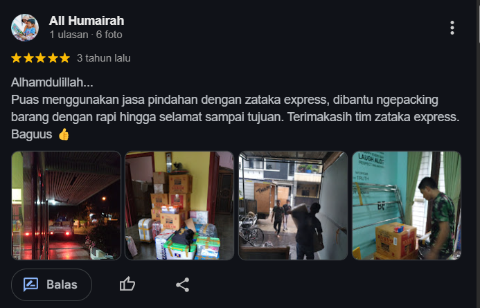 Testimoni cargo gratis packing